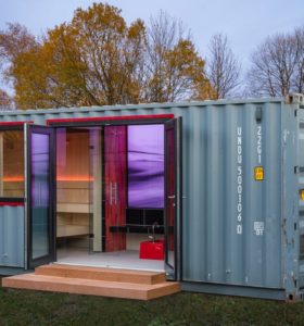 Container-Spa mit Dampfbad, Sauna und Dusche mieten!