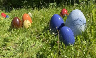 Keramik Ostereier bunt oder gold (Echtgold) Osterdeko klein, mittel oder groß (XXL)