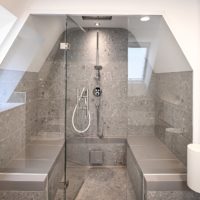 PrivatbadVOI Dampfdusche Privatspa Dampfbad Dusche Privat Zuhause Badezimmer Wohnhaus Umbau Dachschräge Dachgeschoss